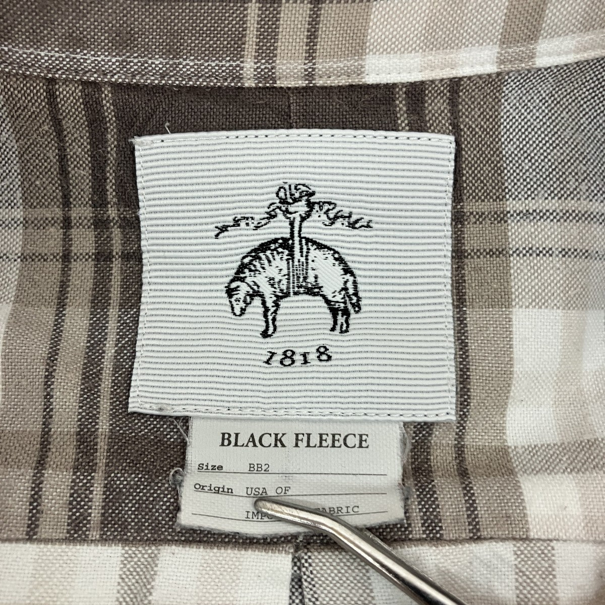 BLACK FLEECEチェックボタンダウンシャツ1818