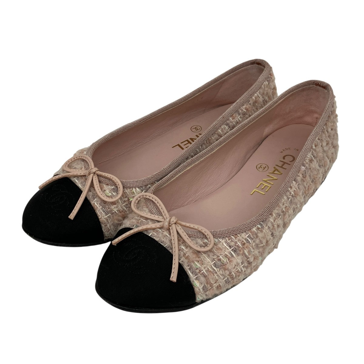 BALLET FLATS ツイードフラットパンプスG02819B17931NZP29