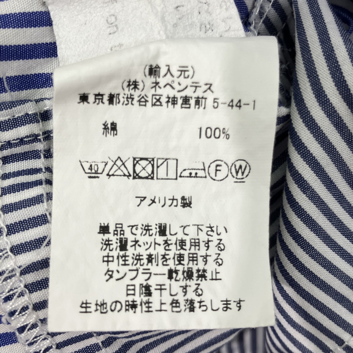ストライプパッチワークシャツ長袖シャツ