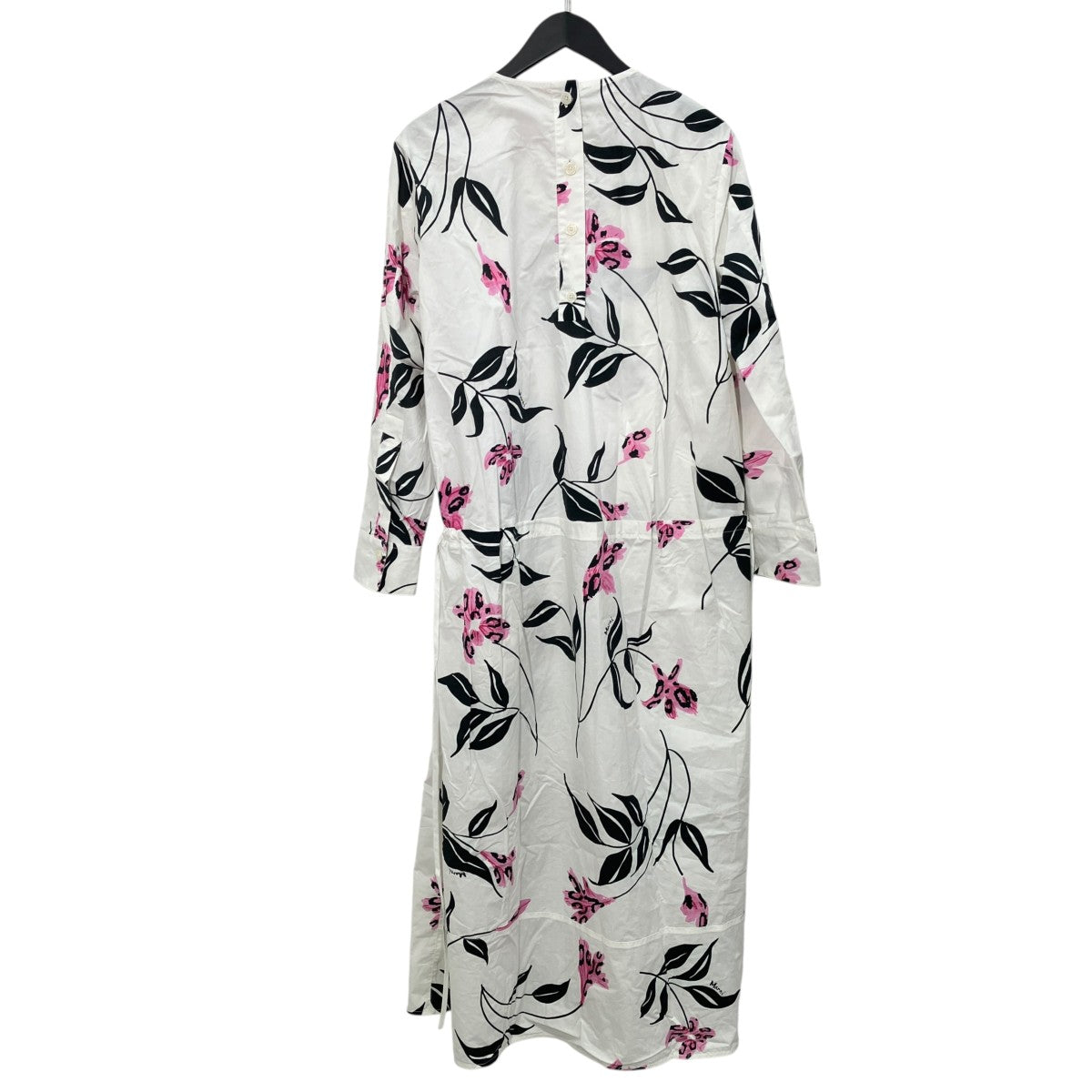 21SSFloral Cotton Poplin Midi DressレオパードフラワーワンピースABMA0671Q0