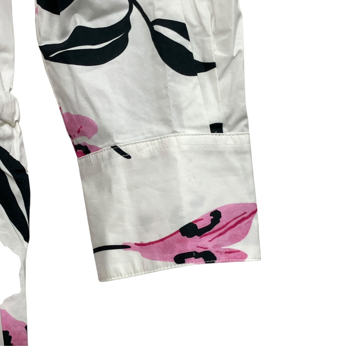 21SSFloral Cotton Poplin Midi DressレオパードフラワーワンピースABMA0671Q0