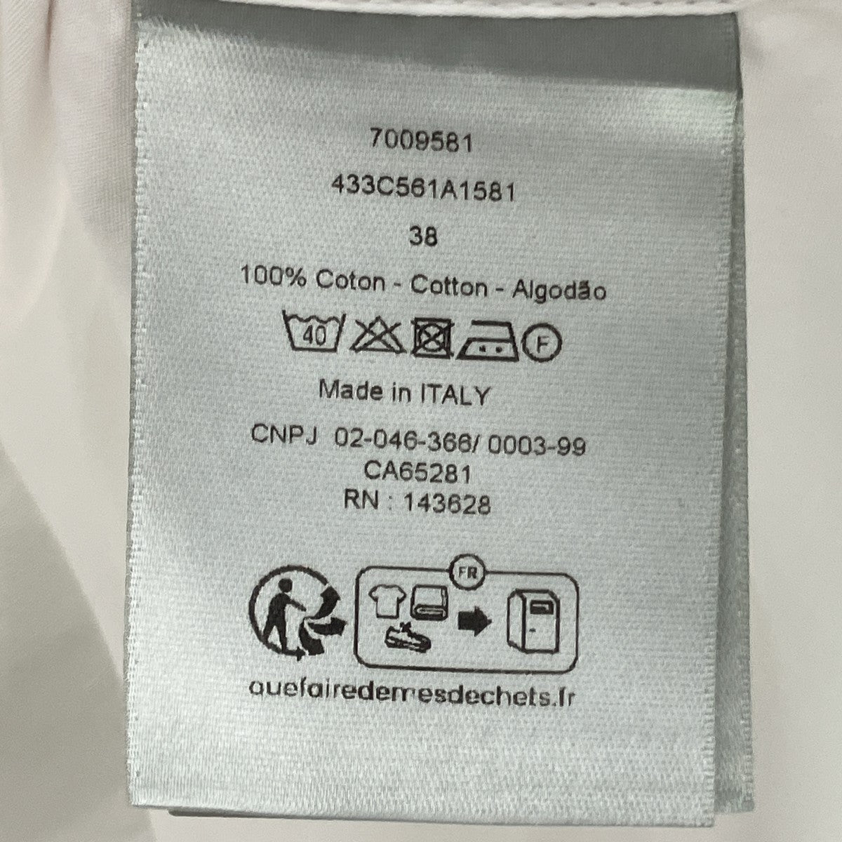 CDロゴ メタルスナップボタン 長袖シャツ長袖シャツ433C561A1581