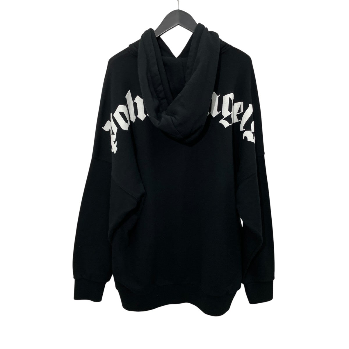 Black hoodie with contrast logo printプルオーバーパーカーPMBB036C99FLE003
