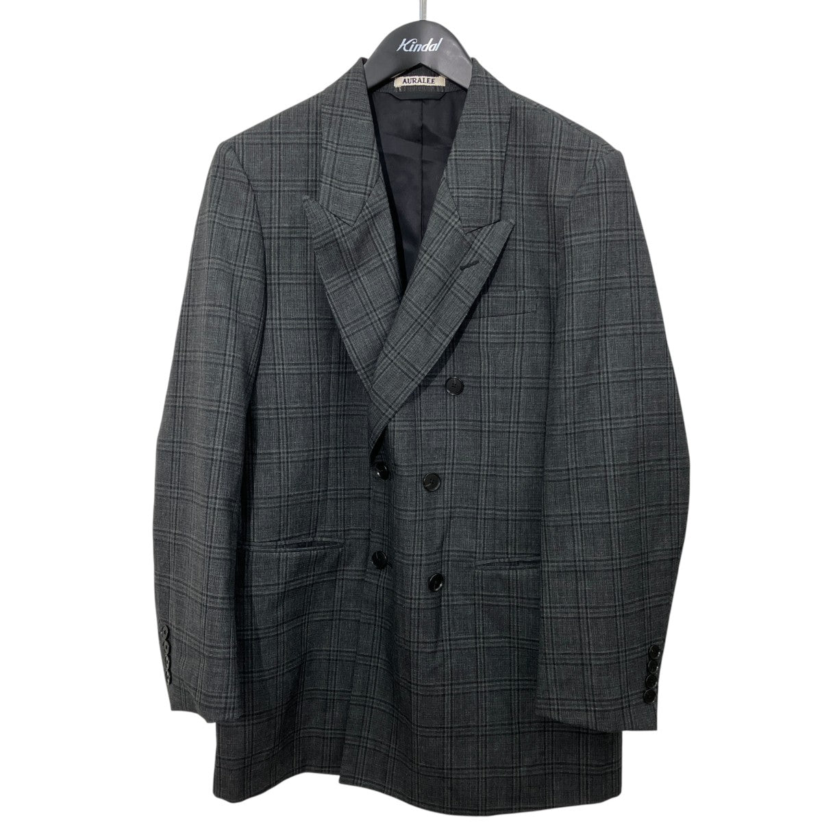 BLUEFACED WOOL CHECK DOUBLE-BREASTED JACKETチェックテーラードジャケットA24AJ03CB