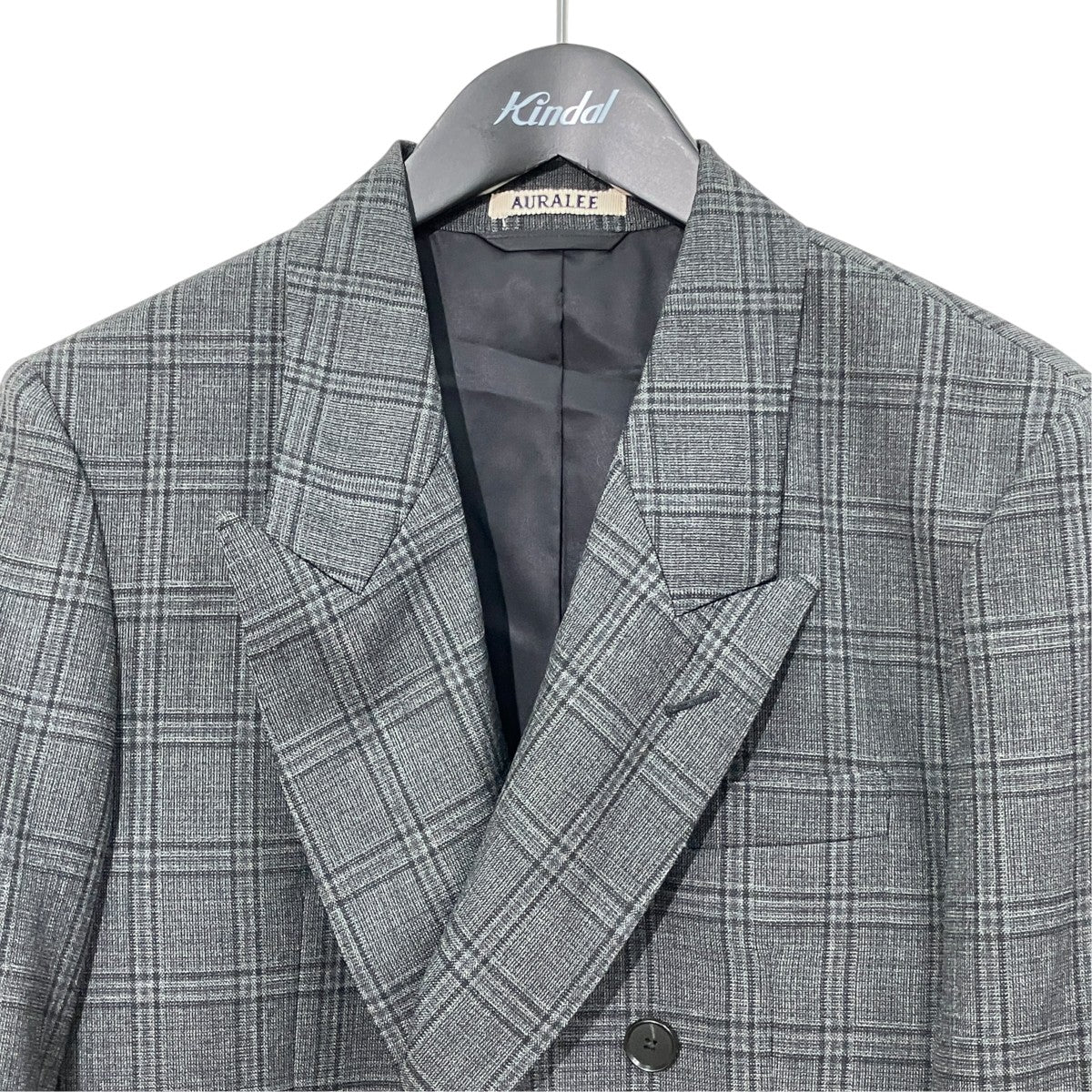 BLUEFACED WOOL CHECK DOUBLE-BREASTED JACKETチェックテーラードジャケットA24AJ03CB