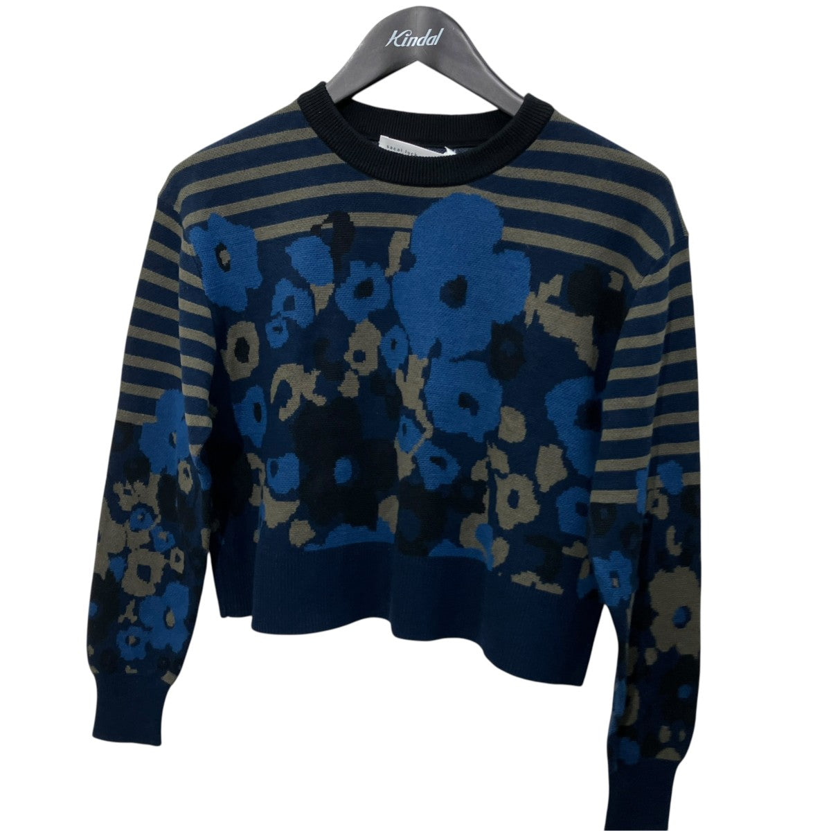 sacai luck ボーダーフラワーニットボーダーニット14SSLU673 古着・中古-1枚目のアイテム画像