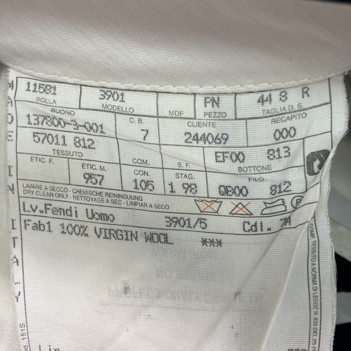FENDI スラックス3901 古着・中古-6枚目のアイテム画像