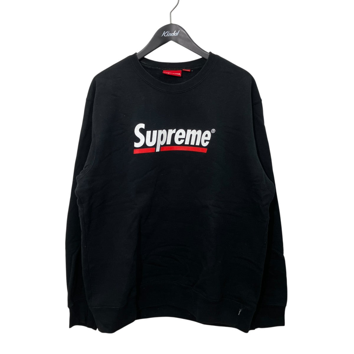 Supreme Underline Crewneck Blackクルーネックスウェット 古着・中古-1枚目のアイテム画像