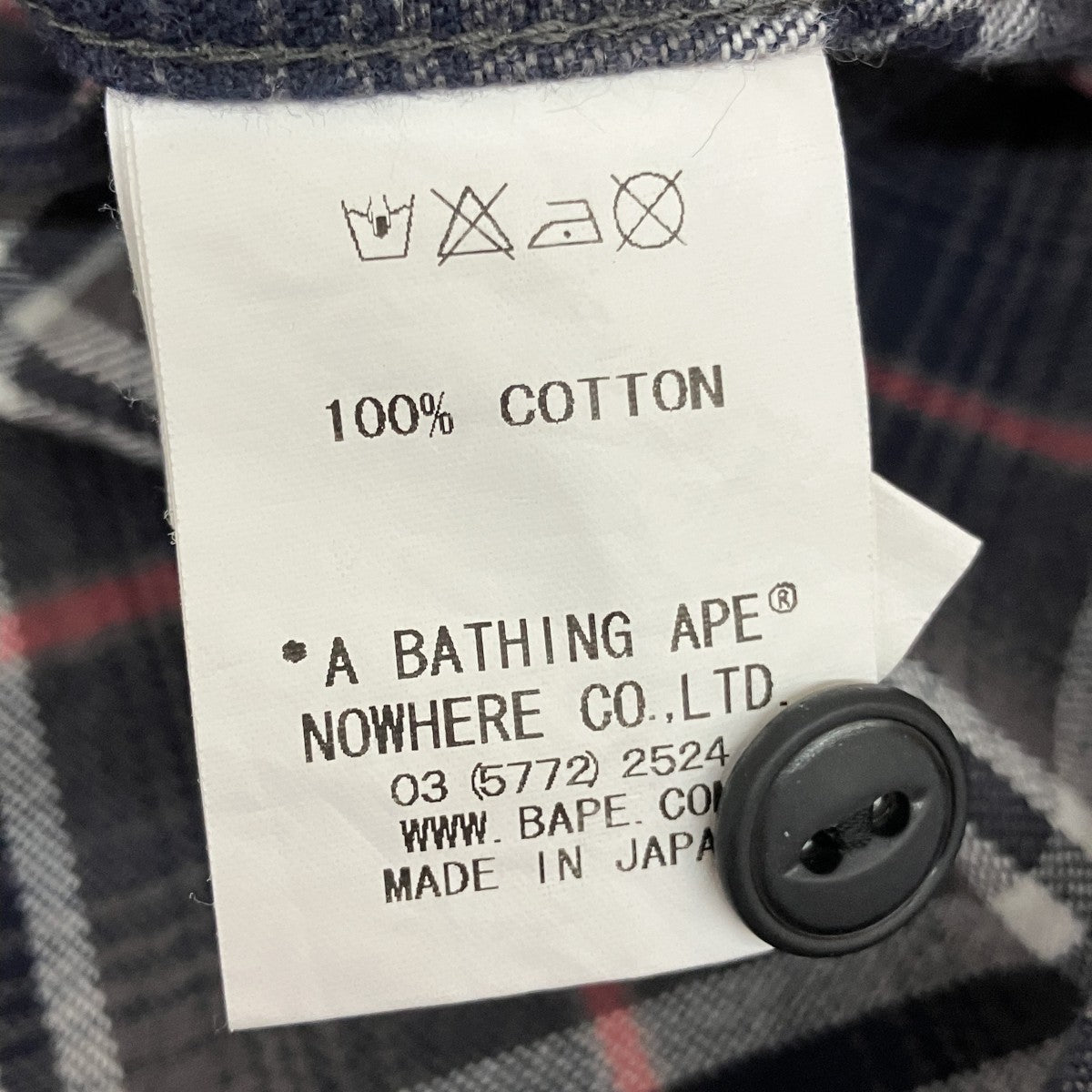 BAPE BY A BATHING APE チェック長袖シャツ0357722524 古着・中古-6枚目のアイテム画像
