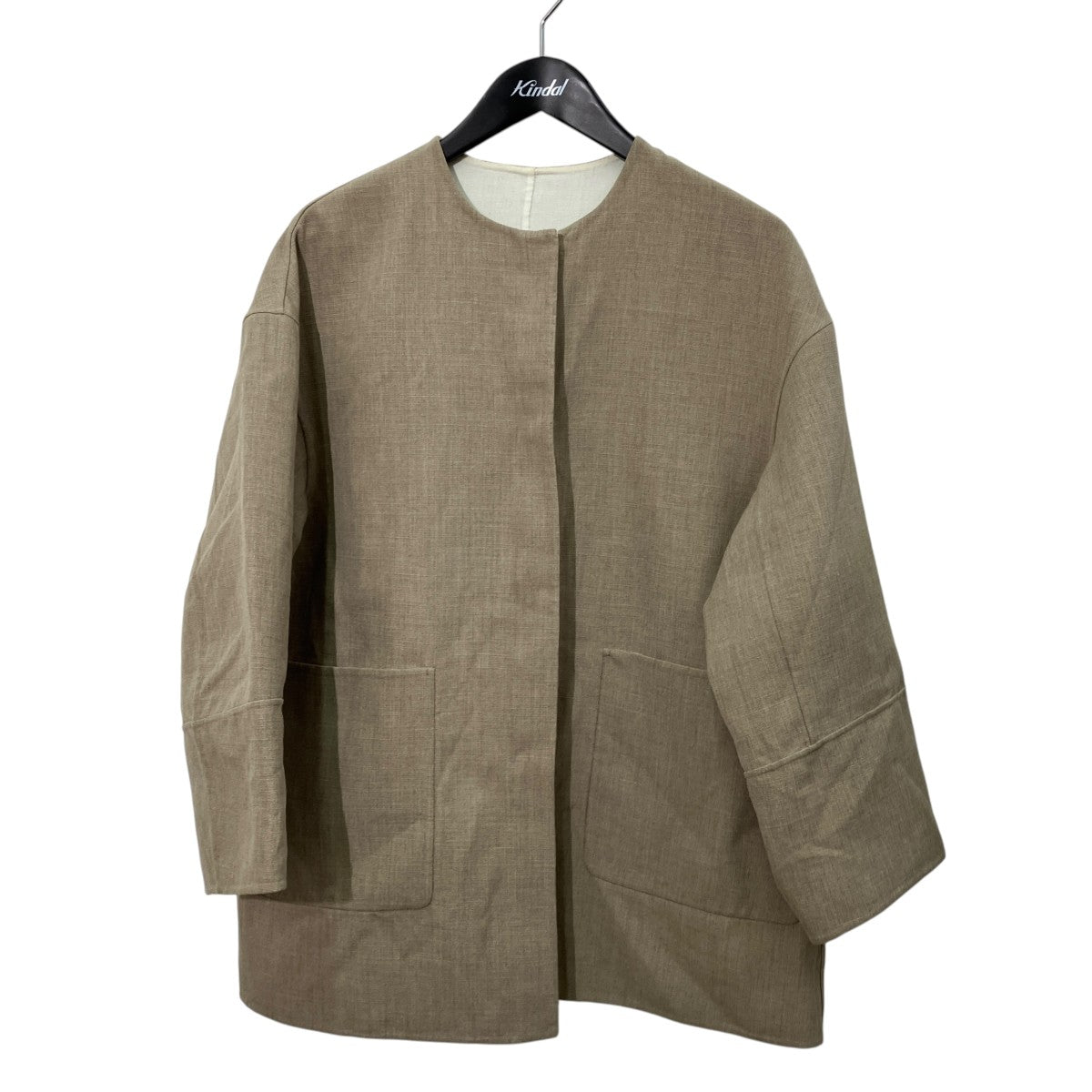 UNITED ARROWS Asami バイカラー リバーコートノーカラージャケット1525-1-990009 古着・中古-1枚目のアイテム画像