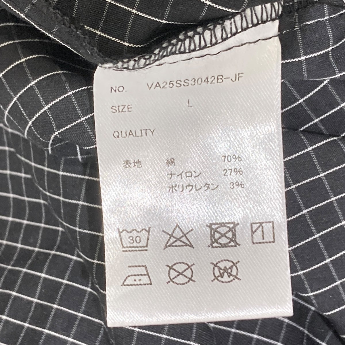 別注 シャーリングシャツチェックシャツVA25SS3042B-JF