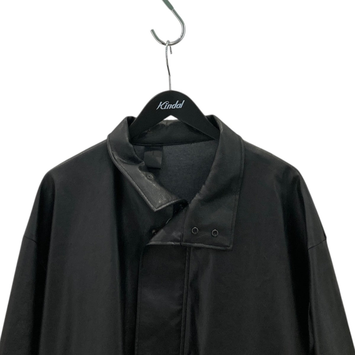 STAND COLLAR COATフェイクレザージャケット／コート2242-C004-003 prg