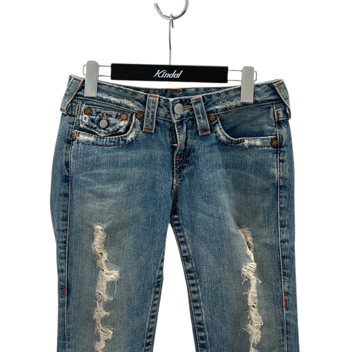JOEY ダメージ加工フレアデニムパンツ／ジーンズ04-503/600044