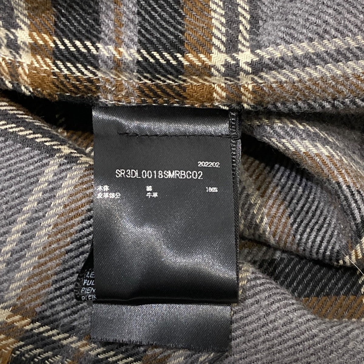 WES LANG BLOODネルチェックシャツSR3DL0018SMRBC02
