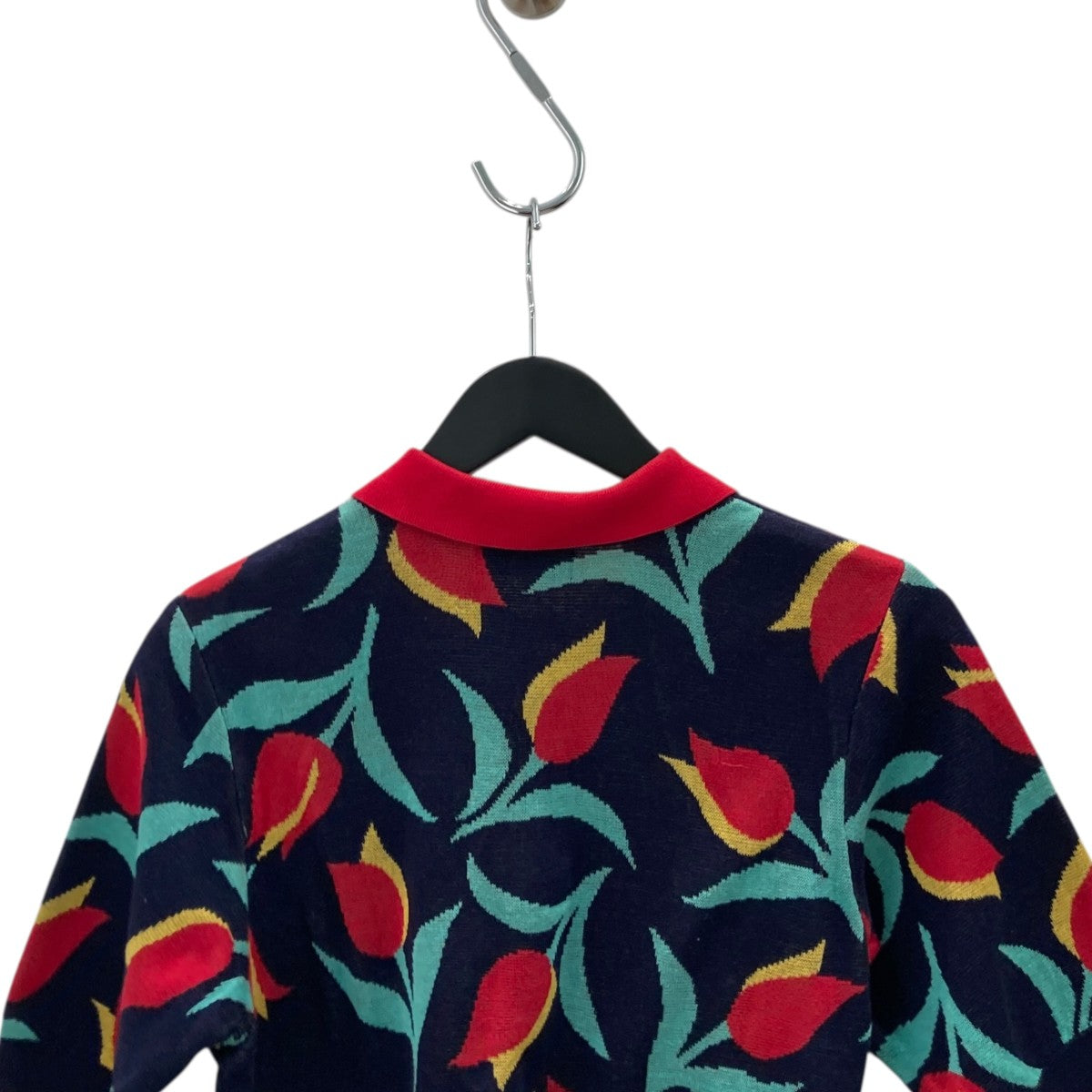 YVES SAINT LAURENT 90s ヴィンテージニットポロシャツ 古着・中古-4枚目のアイテム画像