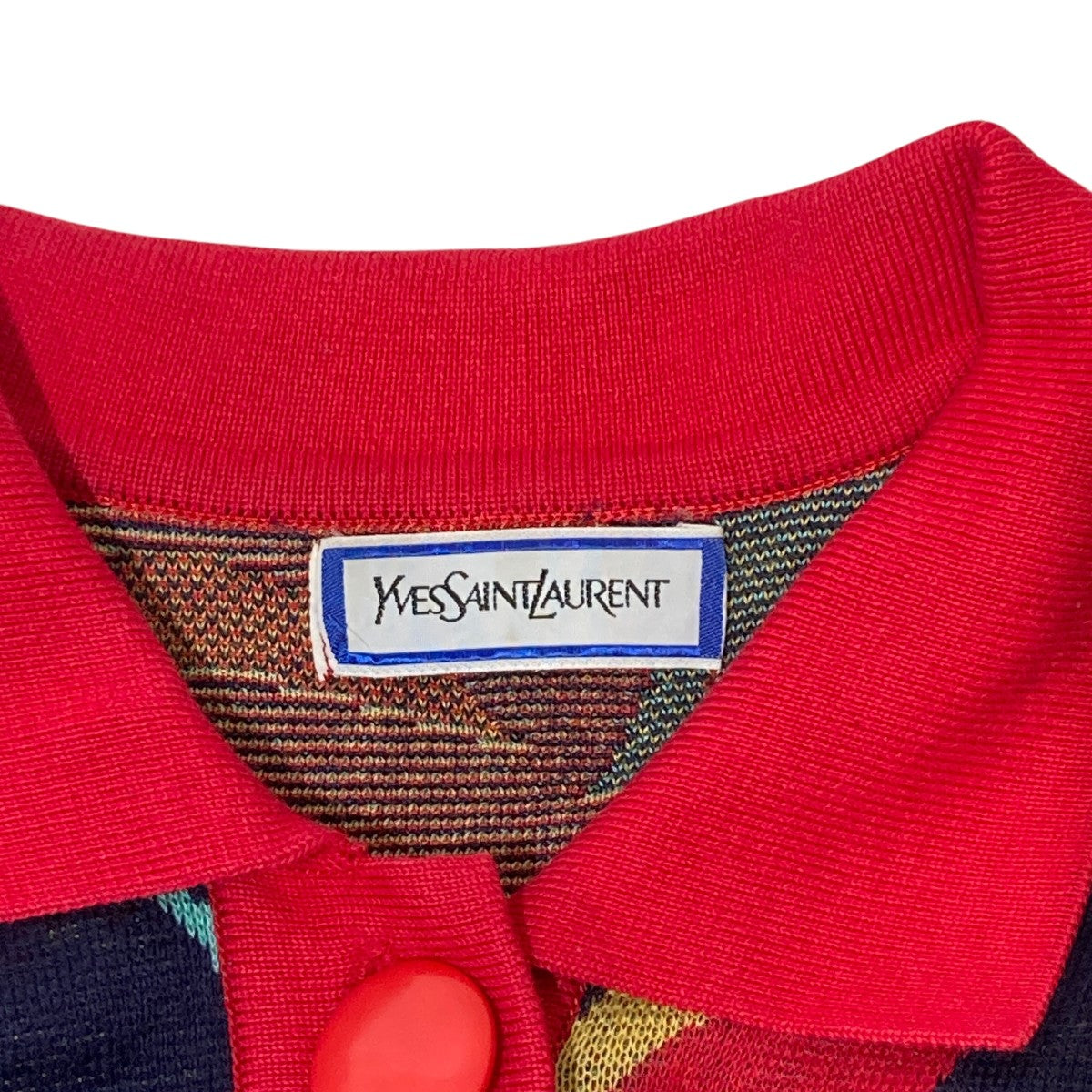 YVES SAINT LAURENT 90s ヴィンテージニットポロシャツ 古着・中古-5枚目のアイテム画像