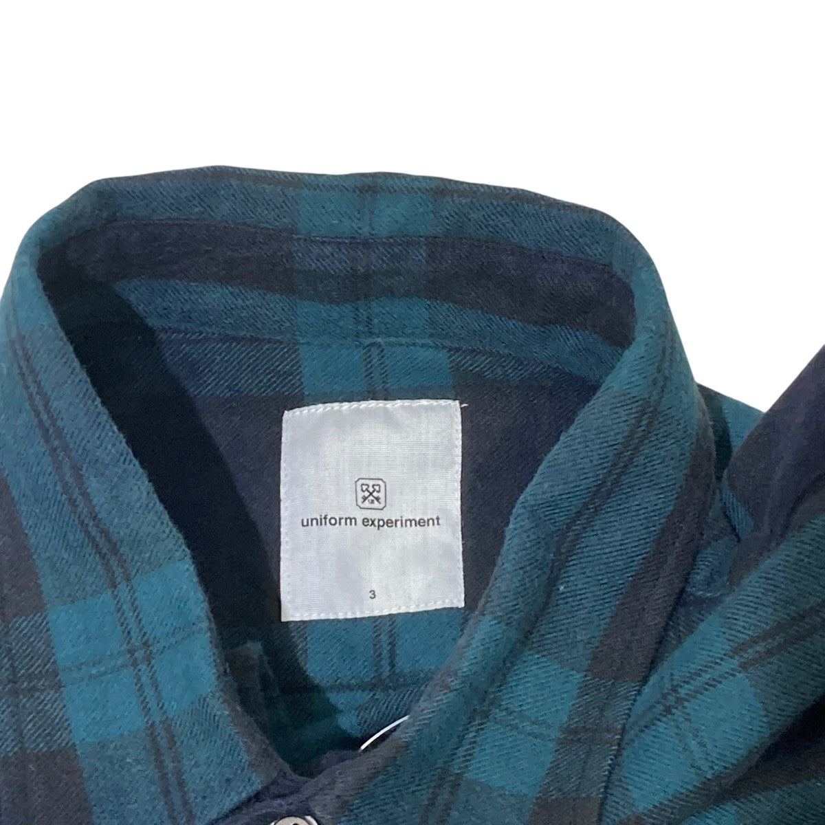 uniform experiment LINE FLANNEL BIG REGULAR COLLAR SHIRTチェックシャツUE-212035 古着・中古-5枚目のアイテム画像