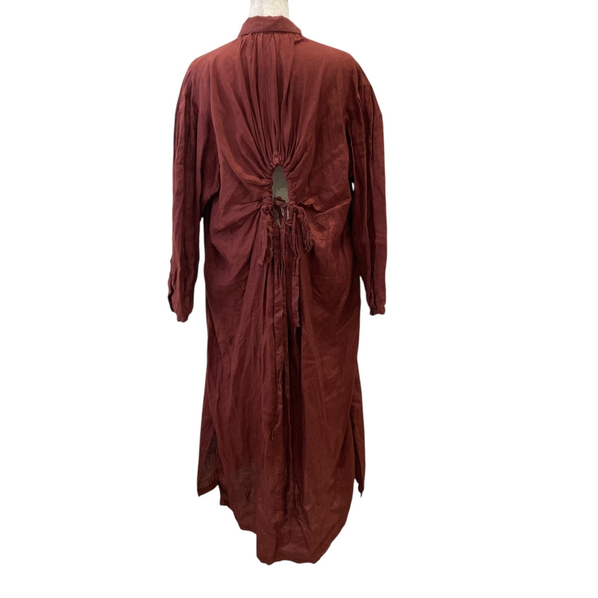 French Linen Back O  Dress長袖ワンピースLS11214D