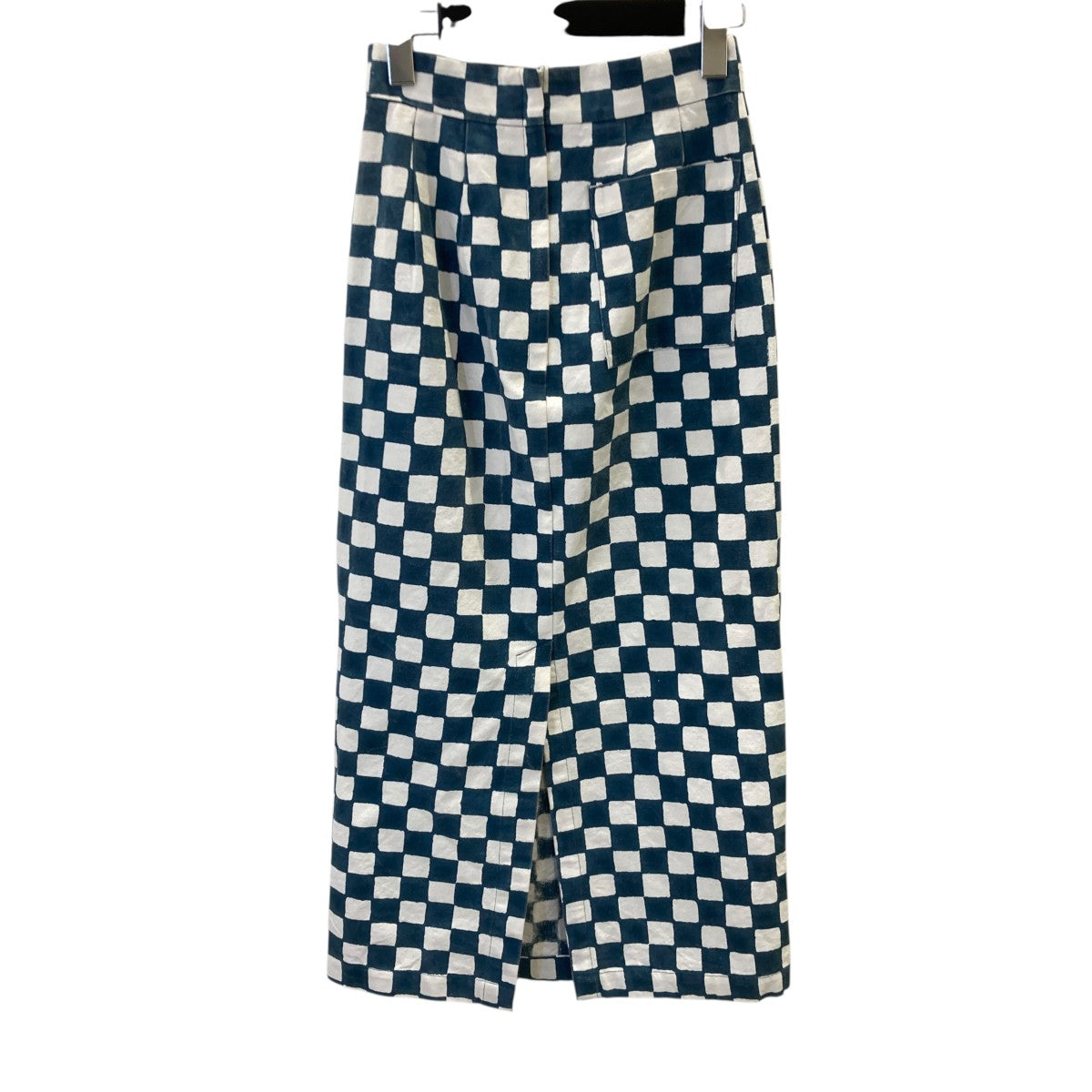 ウォッシュ加工 別注Canvas Skirtチェッカータイトスカート3110500205