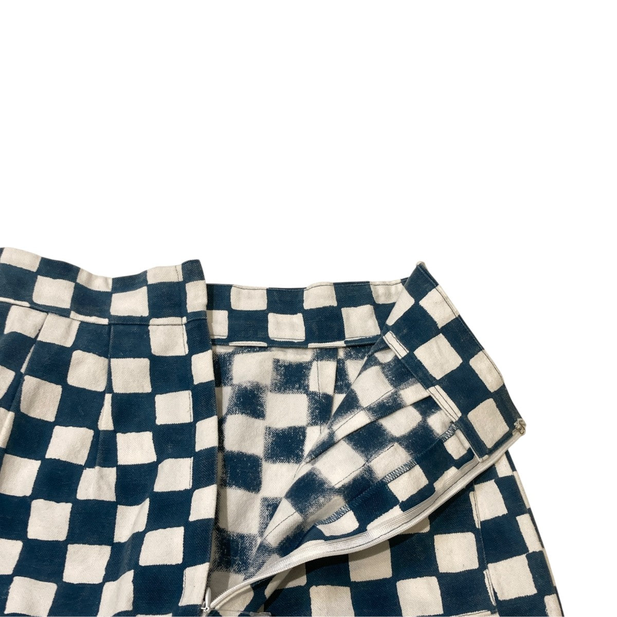 ウォッシュ加工 別注Canvas Skirtチェッカータイトスカート3110500205