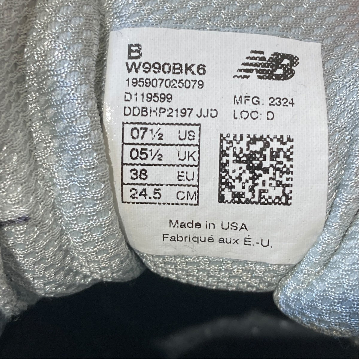 NEW BALANCE スニーカーW990BK6 古着・中古-8枚目のアイテム画像