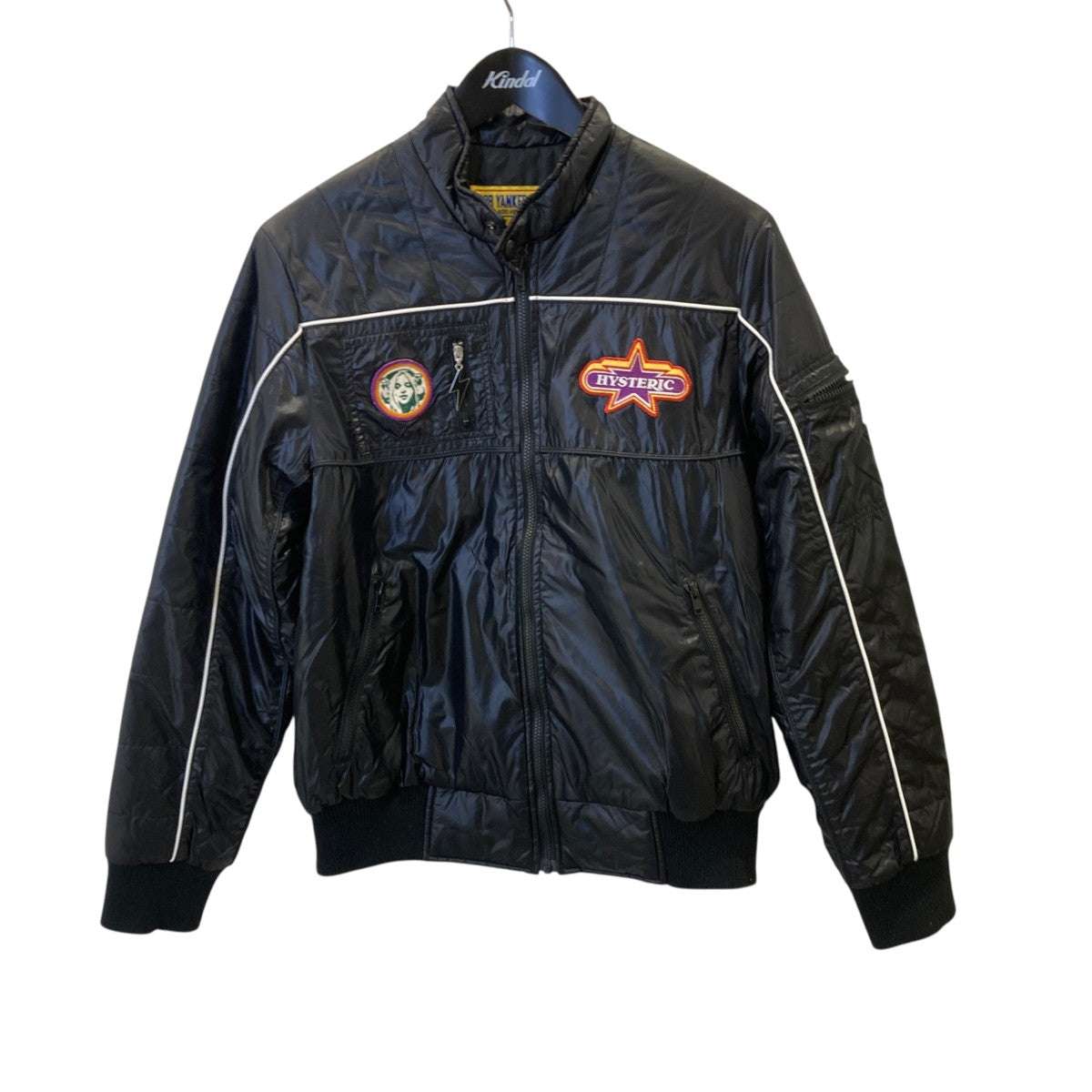 Hysteric Glamour GLAM ROCKワッペン スタンドカラーブルゾン中綿ジャケット01233AB03 古着・中古-1枚目のアイテム画像