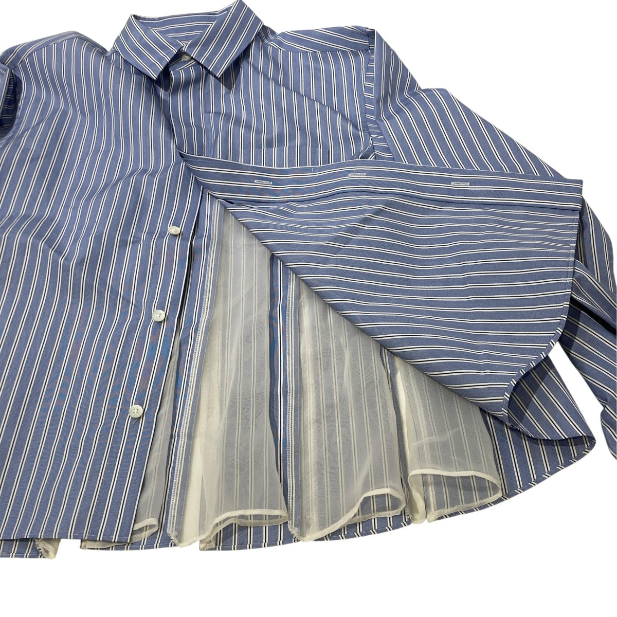 sacai Cotton Poplin ShirtストライプシャツSCW-365 古着・中古-7枚目のアイテム画像