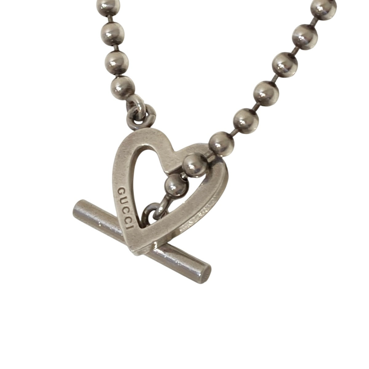 GUCCI ボールチェーン ハートSILVER925ネックレス 古着・中古-3枚目のアイテム画像