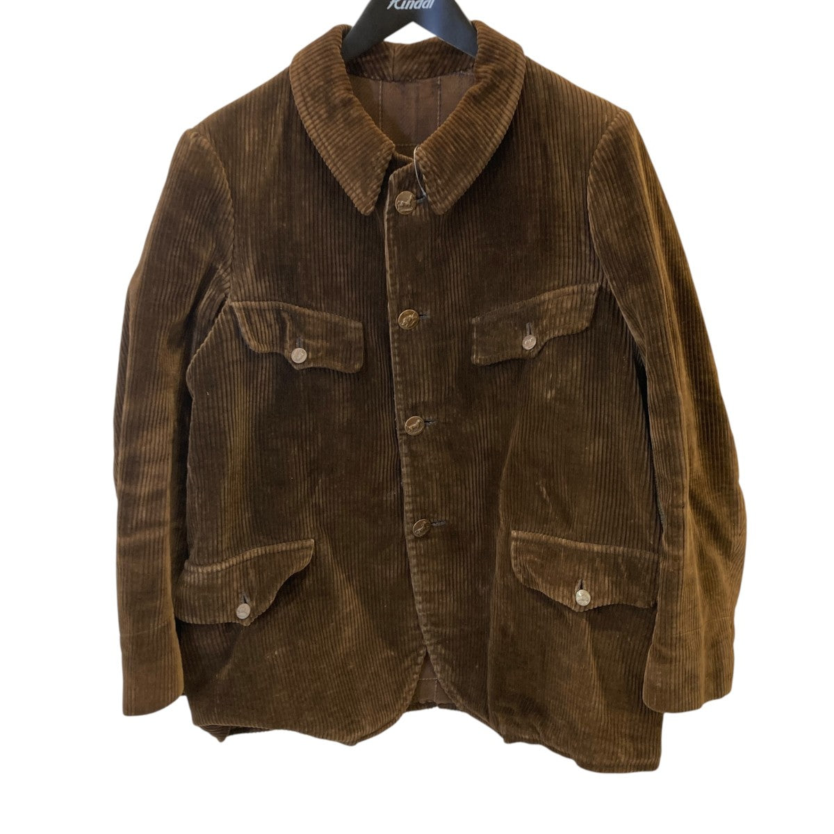 VINTAGE 20~40s 動物ボタン 太畝 コーデュロイハンティングジャケット 古着・中古-1枚目のアイテム画像