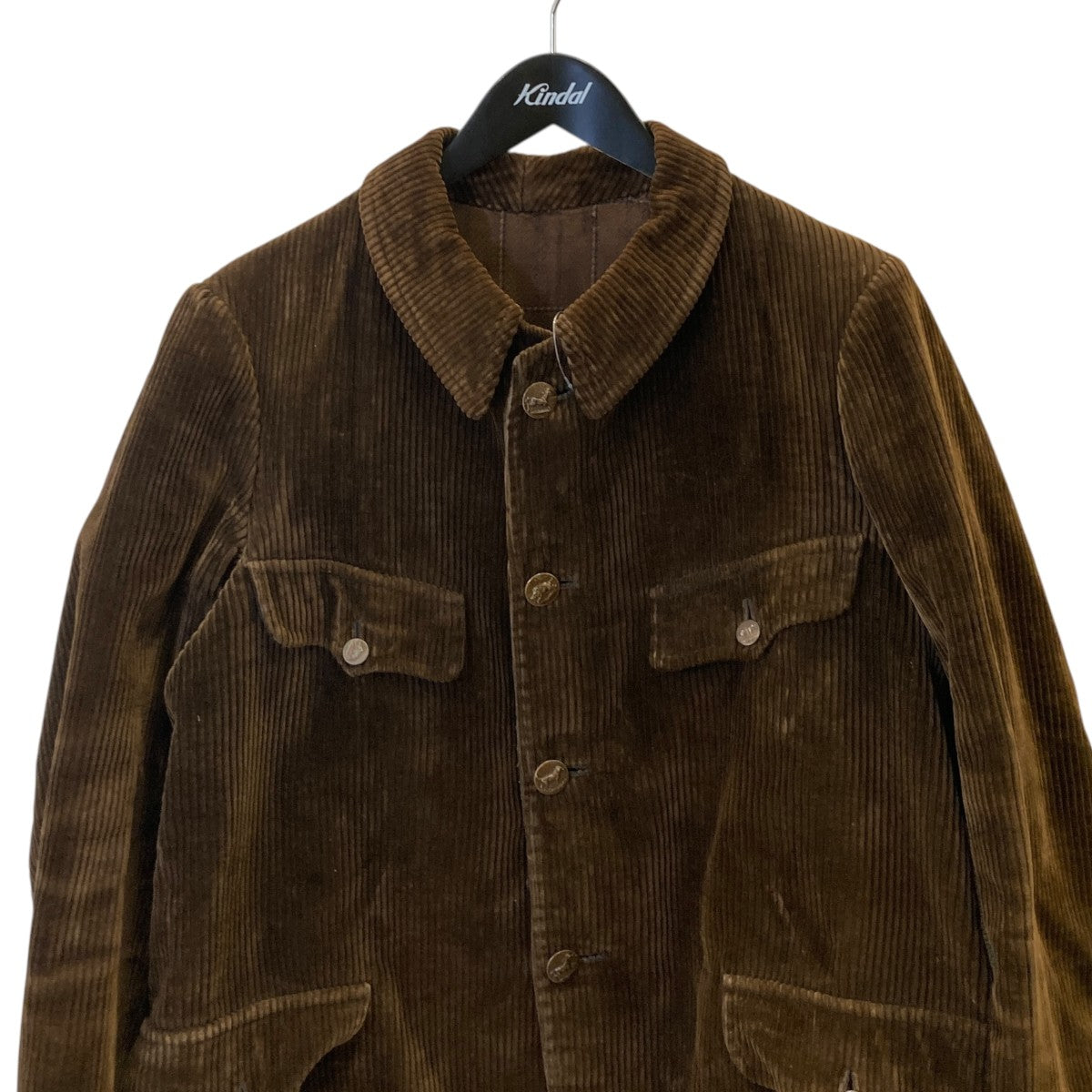 VINTAGE 20~40s 動物ボタン 太畝 コーデュロイハンティングジャケット 古着・中古-2枚目のアイテム画像