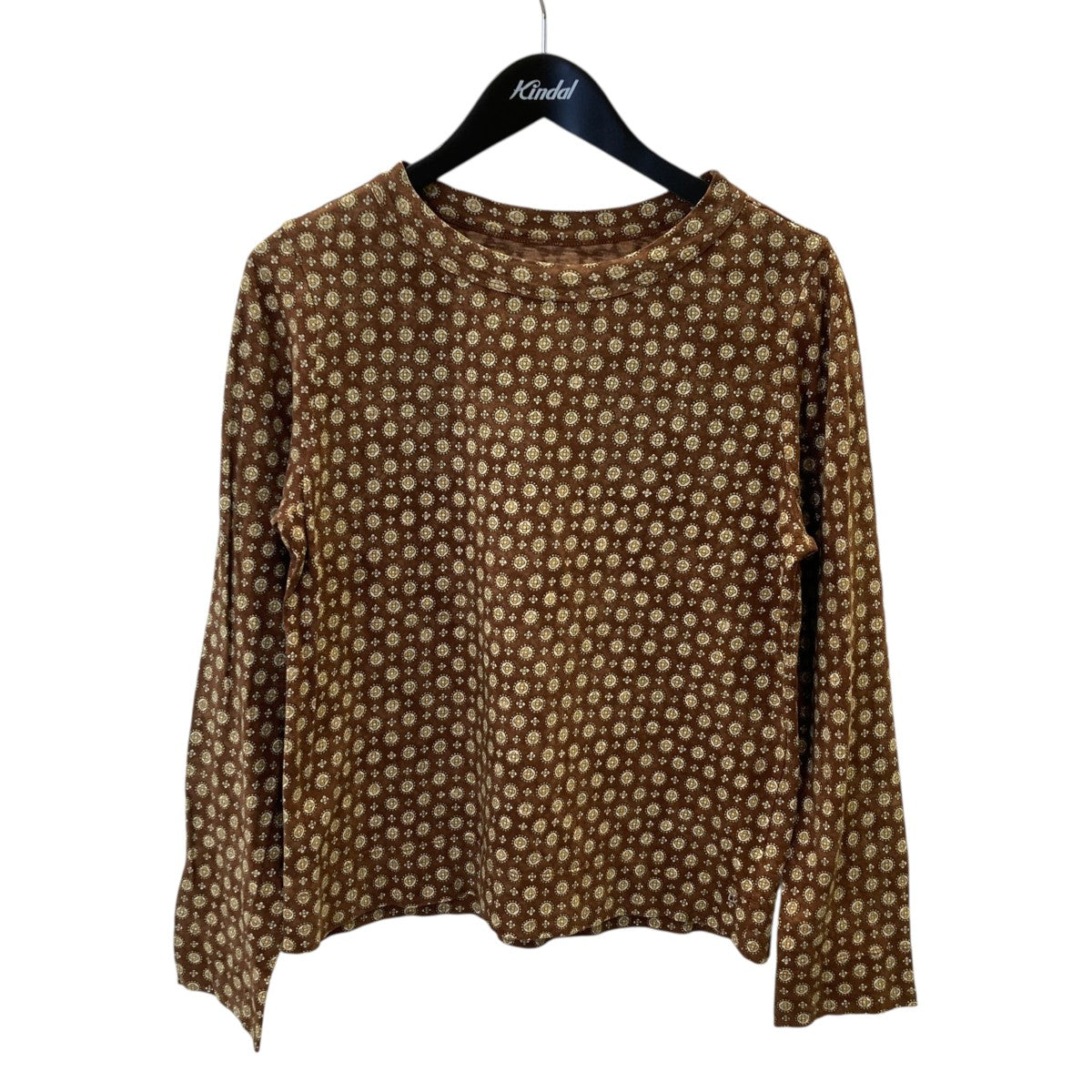 TOP糸天竺の小紋柄四角Tシャツ長袖Tシャツ5087113