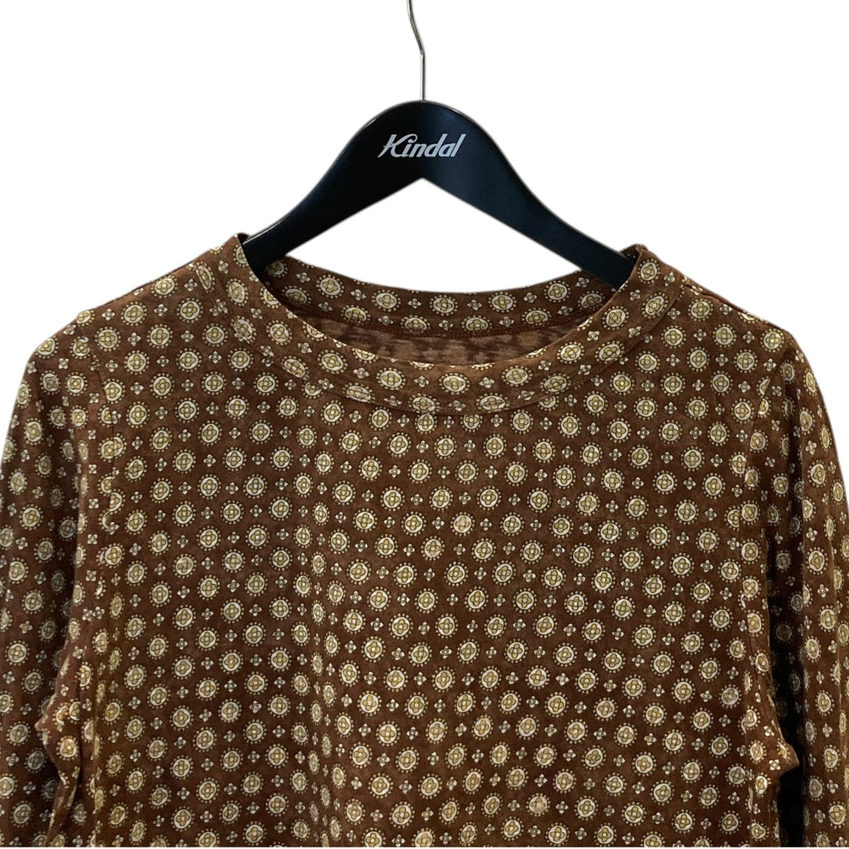 TOP糸天竺の小紋柄四角Tシャツ長袖Tシャツ5087113