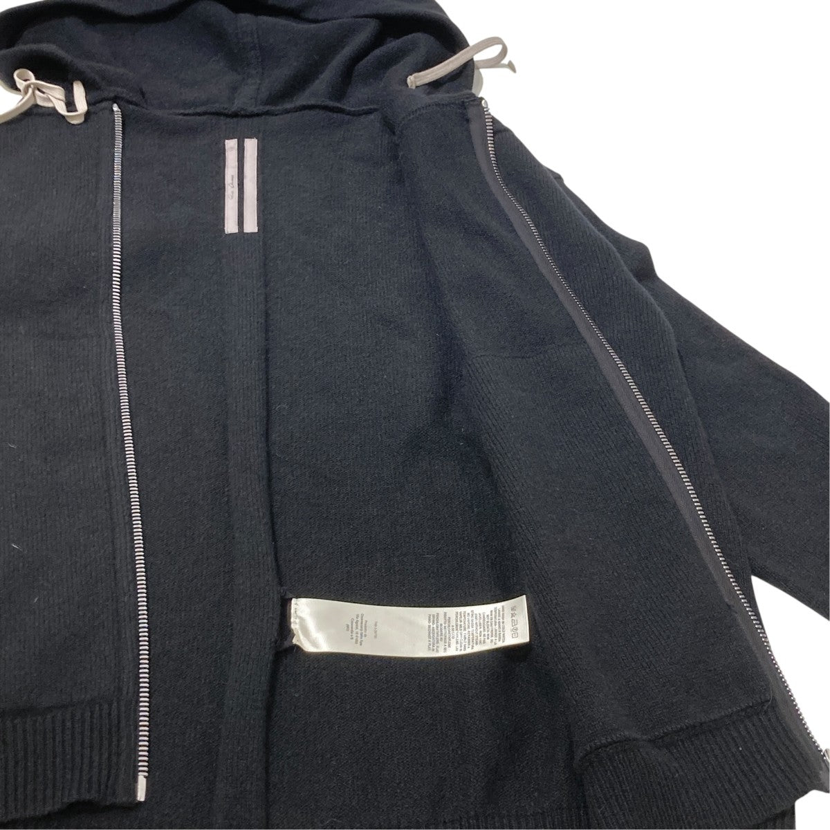 ZIPPED HOODIE カシミヤニットパーカーRU02E1614-WSBR