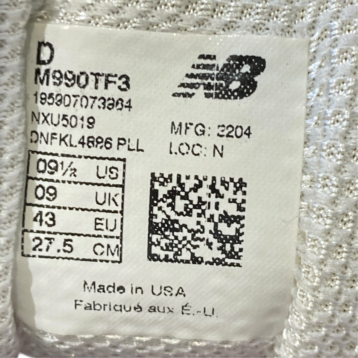 NEW BALANCE USA製スニーカーM990TF3 古着・中古-8枚目のアイテム画像
