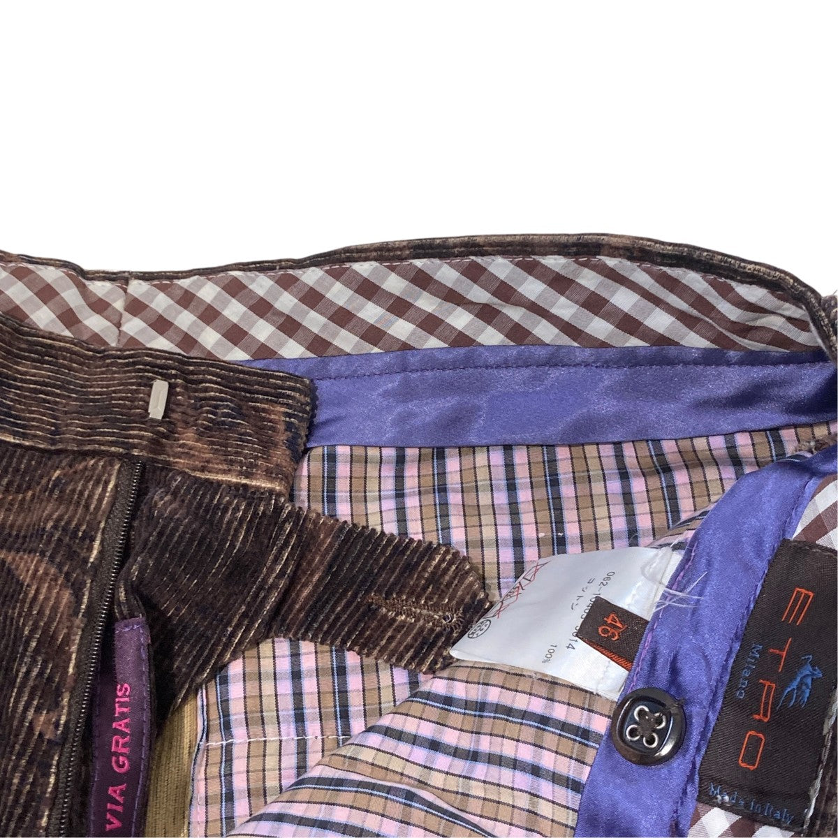 ETRO ペイズリーコーデュロイパンツ 古着・中古-4枚目のアイテム画像