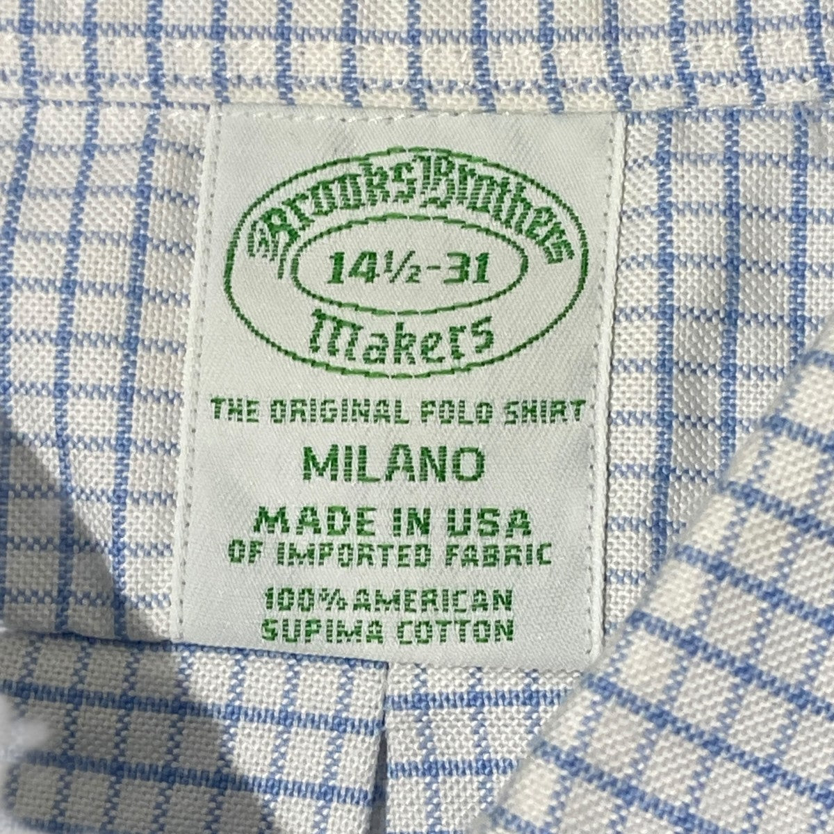 BROOKS BROTHERS USA製 MILANOチェックシャツ 古着・中古-4枚目のアイテム画像