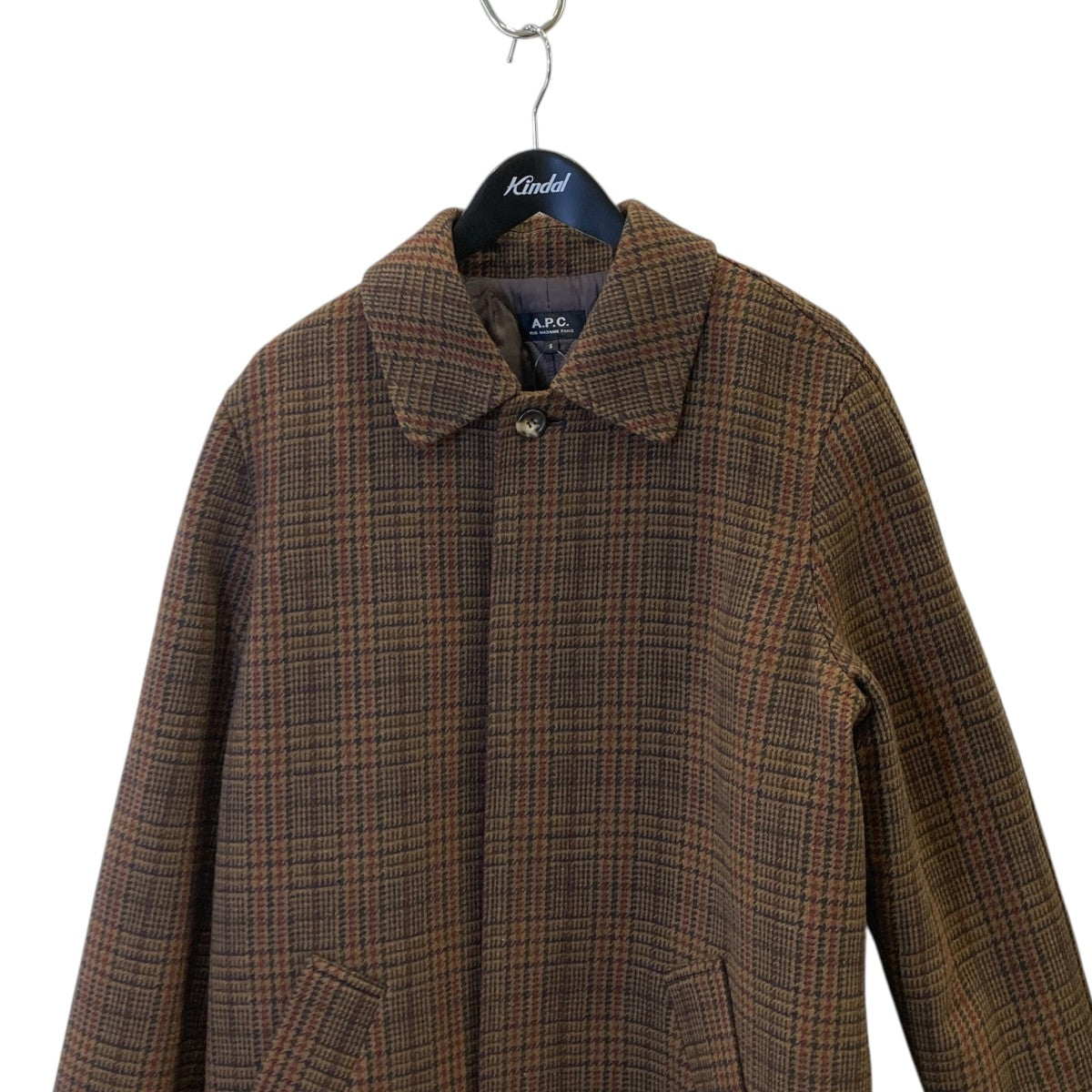 A．P．C． チェックステンカラーコート24216-1-26051 古着・中古-2枚目のアイテム画像