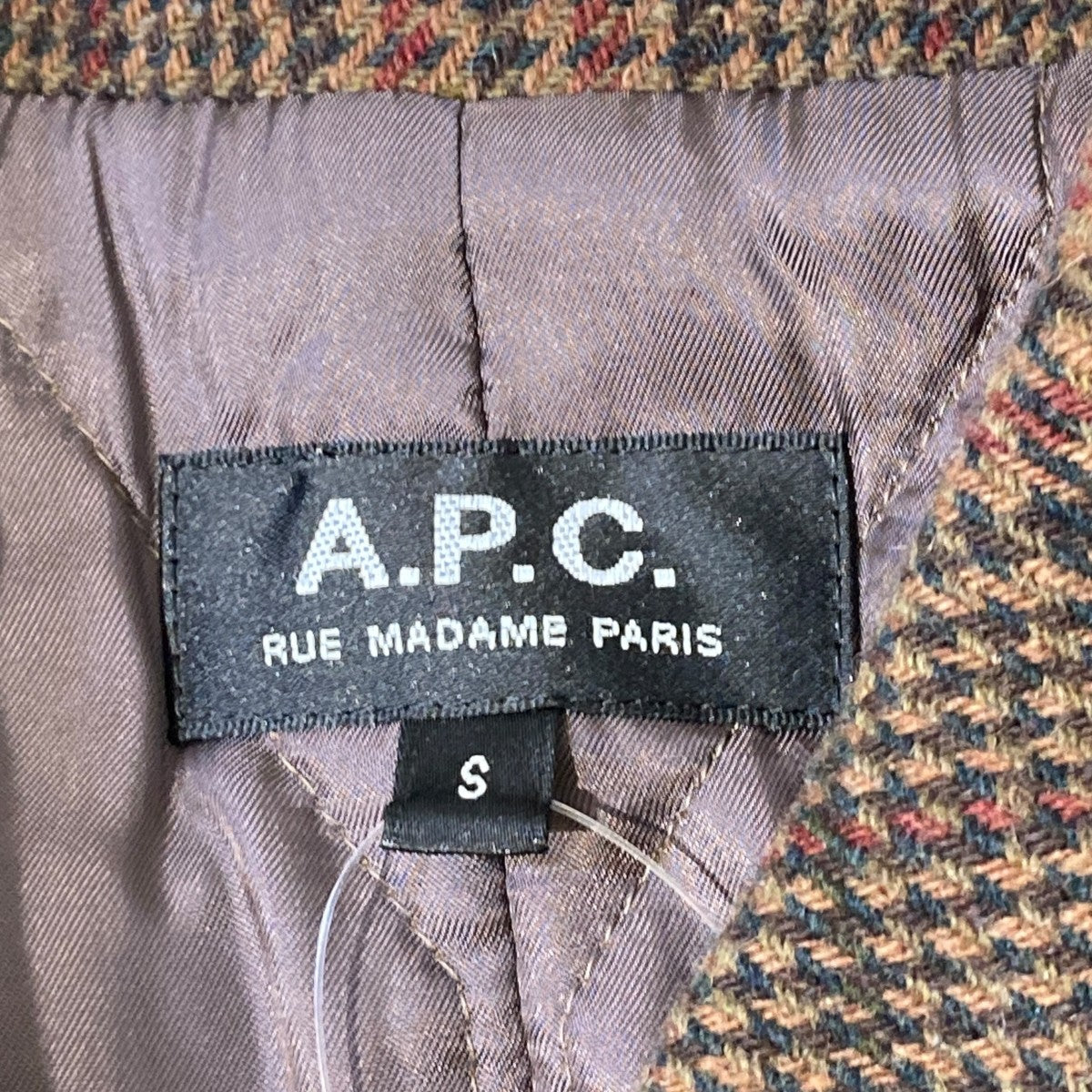A．P．C． チェックステンカラーコート24216-1-26051 古着・中古-5枚目のアイテム画像