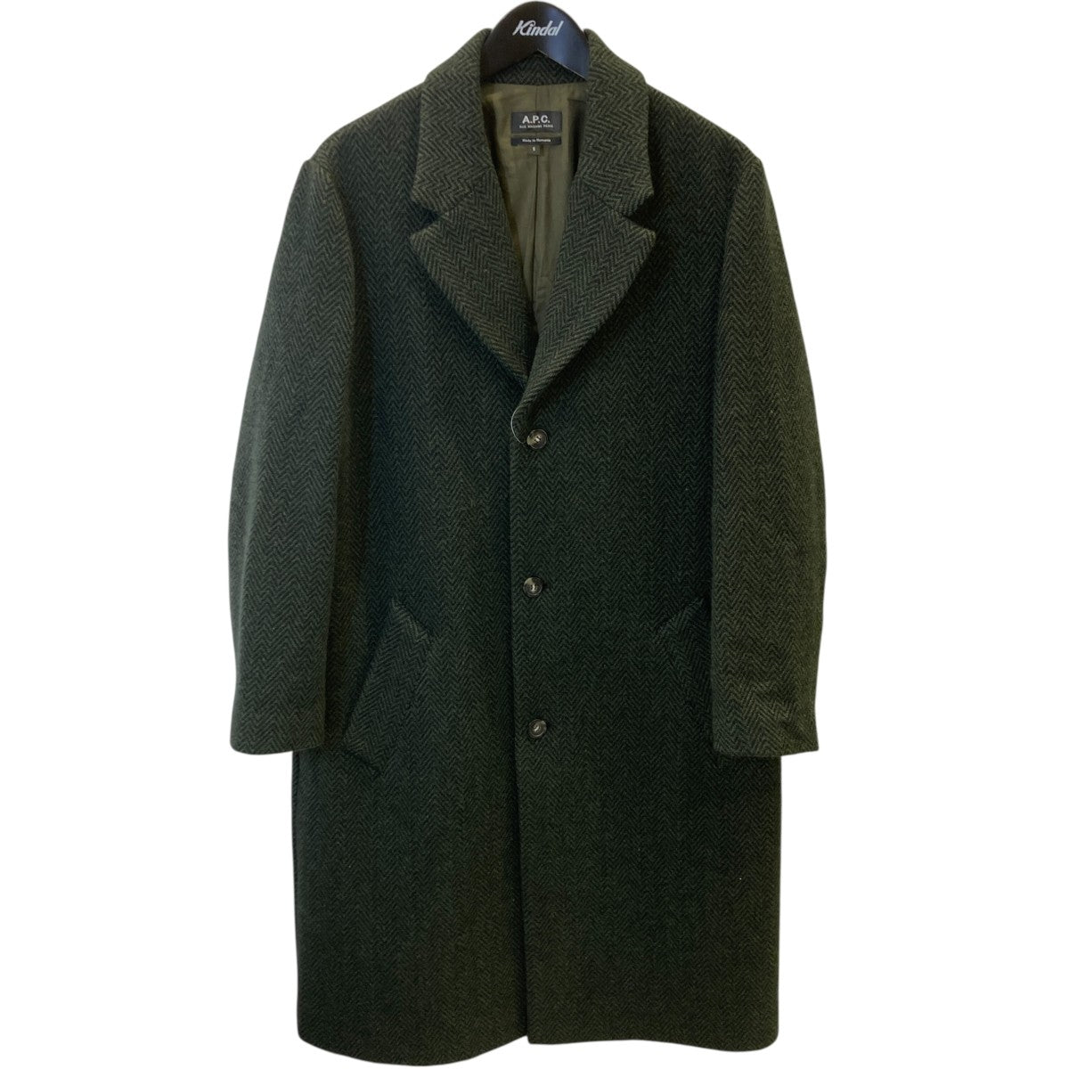 A．P．C． ヘリンボーンチェスターコート24216-1-25671 古着・中古-1枚目のアイテム画像