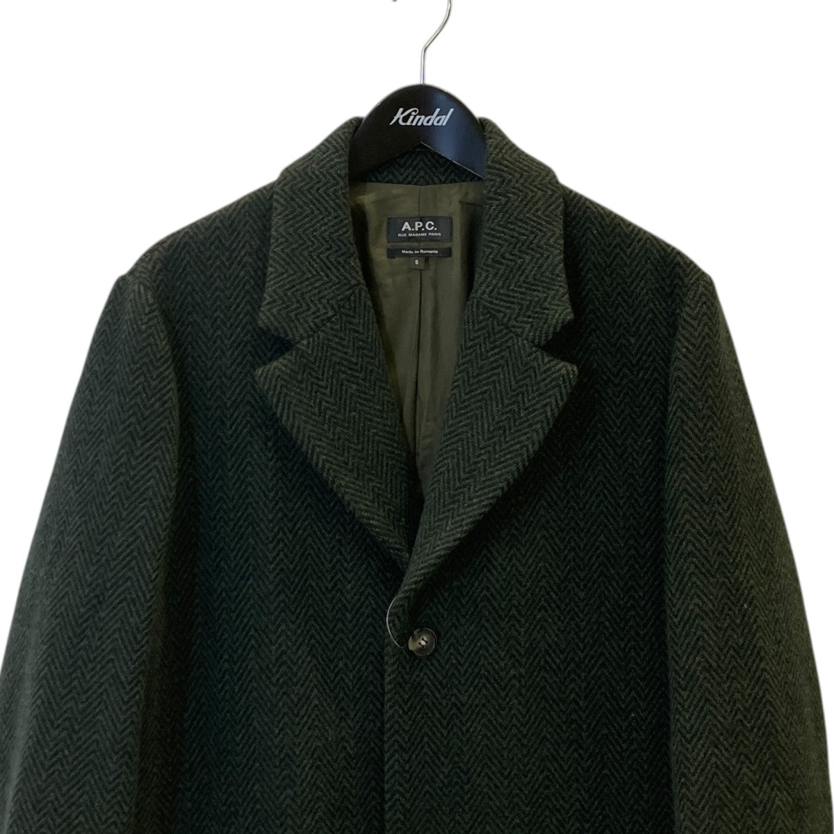 A．P．C． ヘリンボーンチェスターコート24216-1-25671 古着・中古-2枚目のアイテム画像