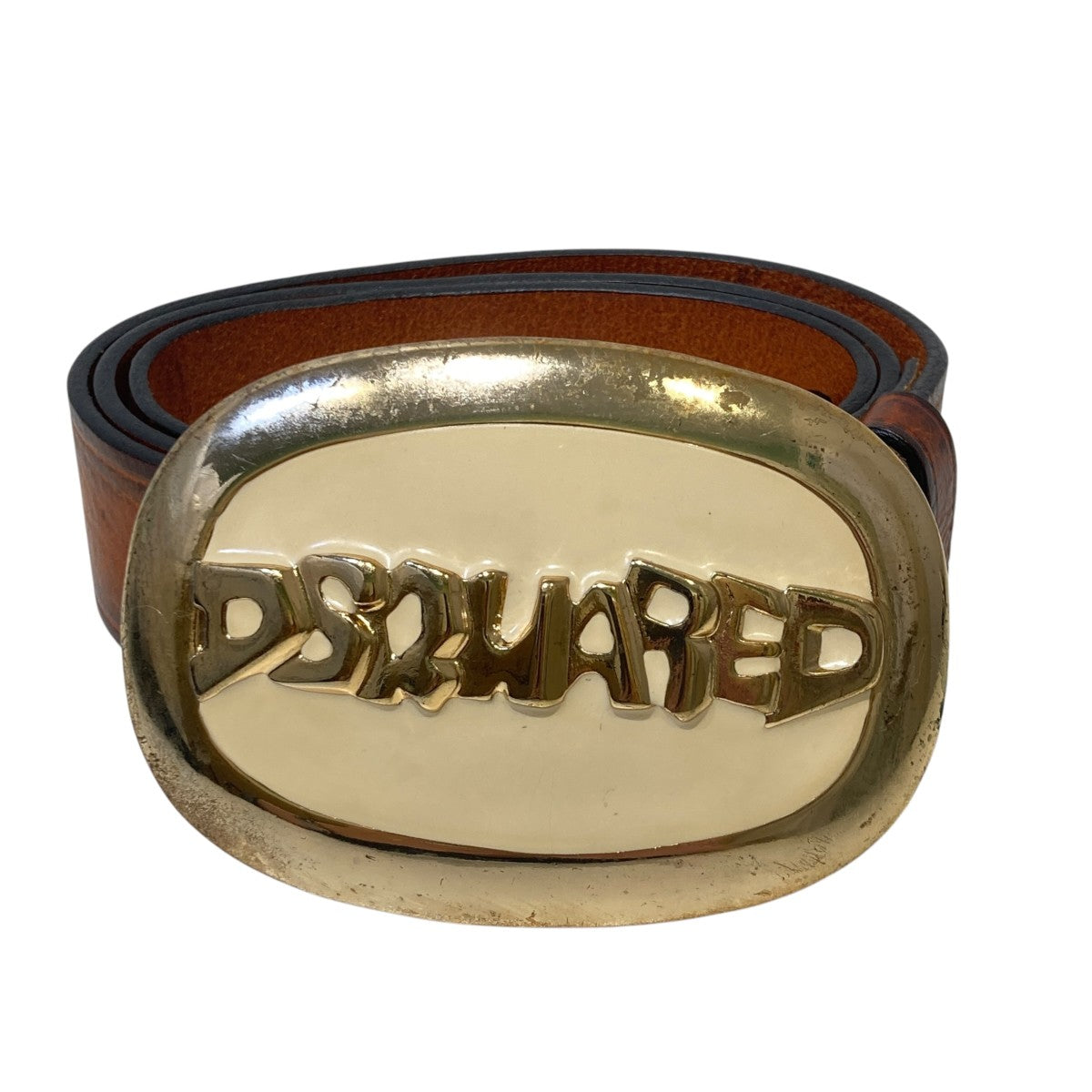 DSQUARED2 ビッグバックル ヴィンテージ加工ベルト71TP037 古着・中古-1枚目のアイテム画像