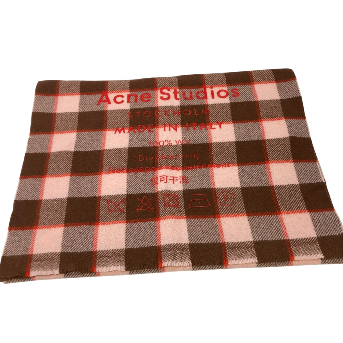 ACNE STUDIOS(アクネストゥディオズ) チェック大判ストール ピンク